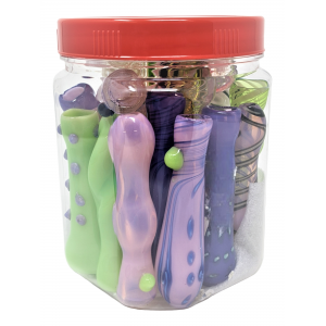 3" Assorted Slyme Color Chillums Hand Pipe 20ct Jar - [RKP20JAR]